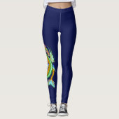Grote gouden en groene waterdraak leggings (Voorkant)