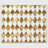 Grote gouden en witte diamant Harlequin Cadeaupapier (Vlak)
