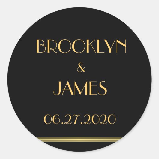 Grote gouden en zwarte bruinbruidjes ronde sticker (Voorkant)