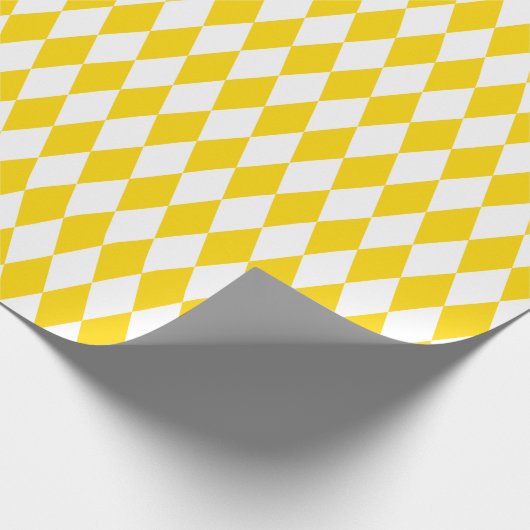 Grote gouden geel en witte Harlequin Cadeaupapier (Hoek)