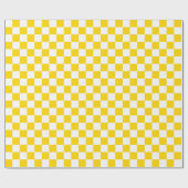 Grote gouden Gele en Witte Controles Cadeaupapier (Vlak)