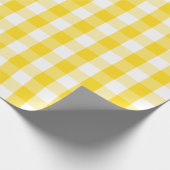 Grote gouden gele en witte gingham cadeaupapier (Hoek)