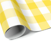 Grote gouden gele en witte gingham cadeaupapier (Rol Hoek)
