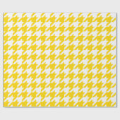 Grote gouden Gele en Witte Houndstooth Cadeaupapier (Vlak)
