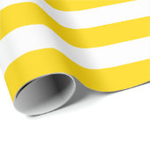 Grote gouden Gele en Witte Stripes Cadeaupapier (Rol Hoek)