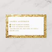 Grote gouden glitter Beauty Salon Visitekaartje (Achterkant)