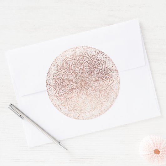 Grote gouden kerstfeestdag-ronde Sticker (Envelop)