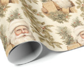 Grote gouden kerstman met boek inpakpapier (Rol Hoek)