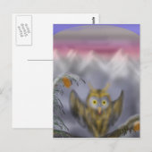 Grote gouden uil briefkaart (Voorkant / Achterkant)