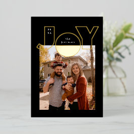 Grote Gouden Vreugde Met Modern Design Folie Feestdagenkaart