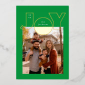 Grote Gouden Vreugde Met Modern Design Folie Feestdagenkaart (Voorkant)