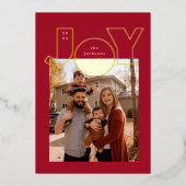 Grote gouden vreugde met modern design folie feestdagenkaart (Voorkant)