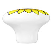 Grote gouden zonnebloem keramische knop (Zijkant)