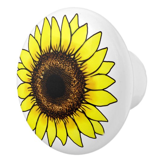 Grote gouden zonnebloem keramische knop (Rechts)