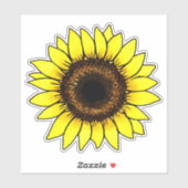Grote gouden zonnebloem sticker (Vel)
