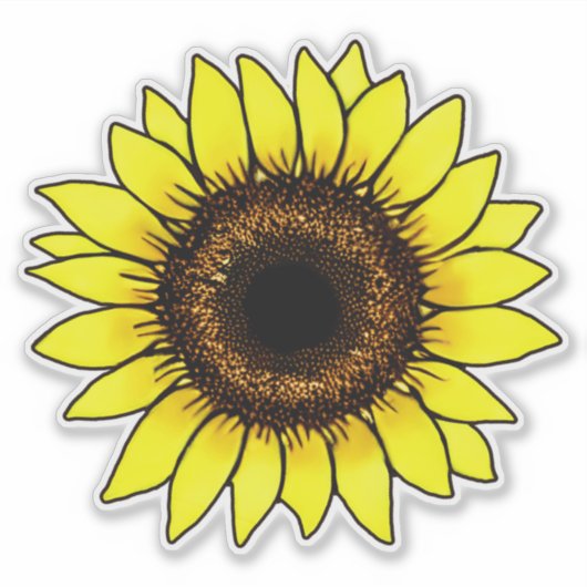 Grote gouden zonnebloem sticker (Voorkant)