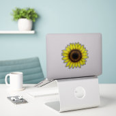 Grote gouden zonnebloem sticker (Laptop op bureau)