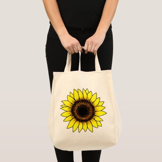 Grote gouden zonnebloem tote bag (Voorkant (product))