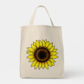 Grote gouden zonnebloem tote bag (Achterkant)