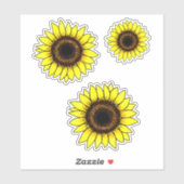 Grote gouden zonnebloemen sticker (Vel)