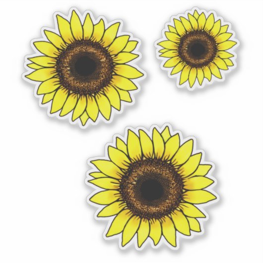 Grote gouden zonnebloemen sticker (Voorkant)