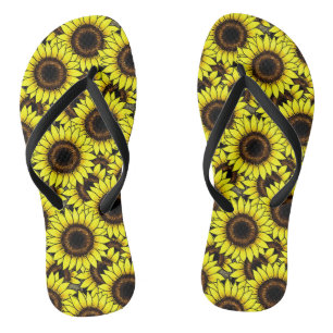 Grote gouden zonnebloemen teenslippers