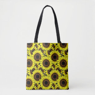 Grote gouden zonnebloemen tote bag