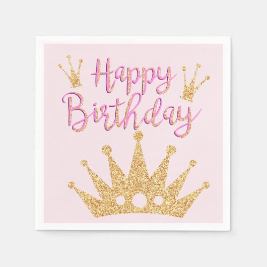 Grote goudglitter en Sparkle Crown Servet (Voorkant)