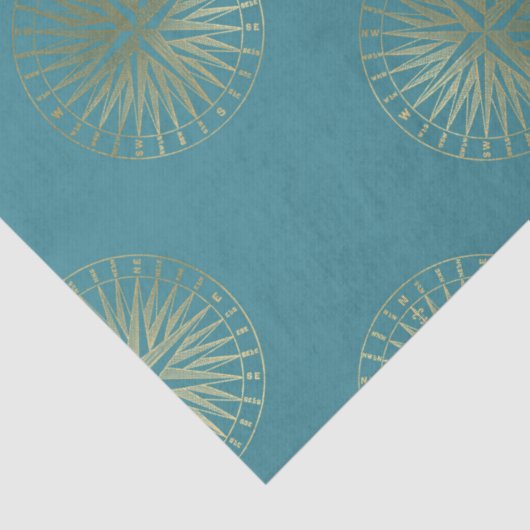 Grote goudkompassen voor Blauwgroen ontkoppeling Tissuepapier (Detail)