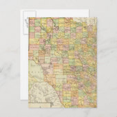Grote graafschappen en spoorwegen in Texas Briefkaart (Voorkant / Achterkant)
