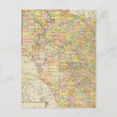 Grote graafschappen en spoorwegen in Texas Briefkaart (Voorkant)