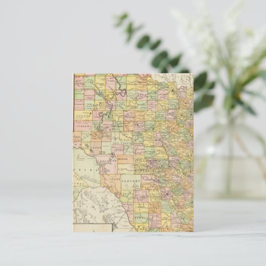 Grote graafschappen en spoorwegen in Texas Briefkaart (Staand voorkant)
