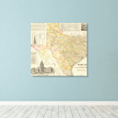 Grote graafschappen en spoorwegen in Texas Canvas Afdruk (Insitu (Houten vloer))
