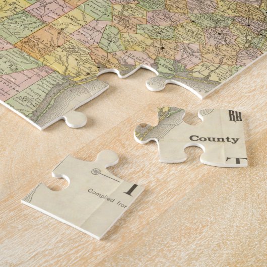 Grote graafschappen en spoorwegen in Texas Legpuzzel (Zijkant)