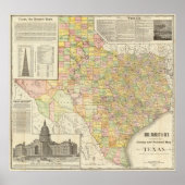 Grote graafschappen en spoorwegen in Texas Poster (Voorkant)