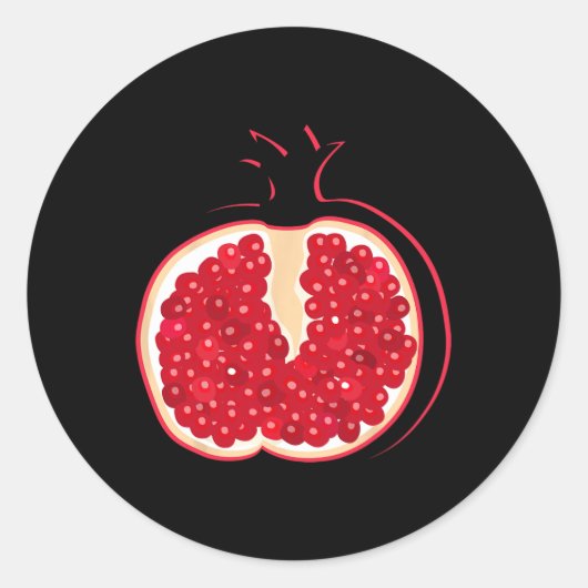 Grote granaatappel gesneden kostuum Schattige Easy Ronde Sticker (Voorkant)
