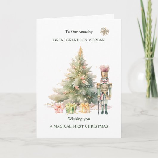 Grote Grand 1e Kerst Notenkraker Wenskaart Kaart (Voorkant)