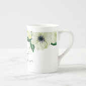 Grote Grandma Elegant Script Waterverf Flowers Porselein Kop (Rechts)