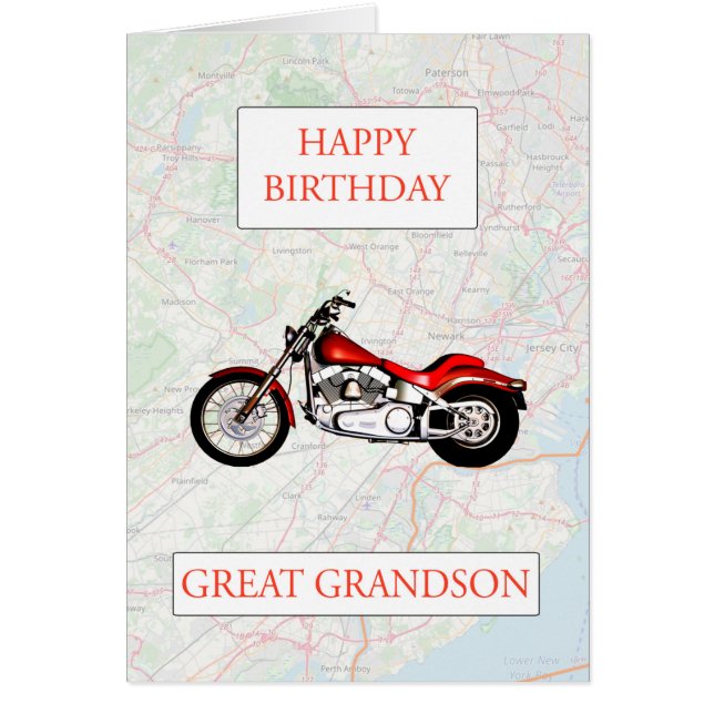 Grote Grandson Map en Motorbike Birthday (Voorkant)