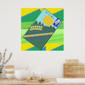 Grote Grappige Eieren die de Weg Oversteken Poster (Keuken)