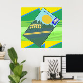 Grote Grappige Eieren die de Weg Oversteken Poster (Thuiskantoor)