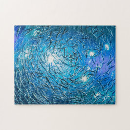 Grote Gray School of Ocean Fish Legpuzzel
