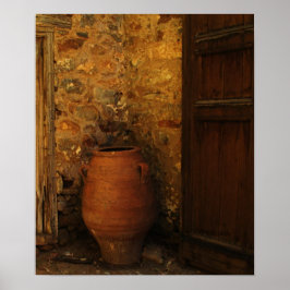 Grote Griekse pottenopslagpot op Cretan - pithos Poster