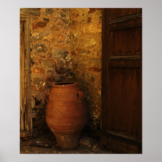Grote Griekse pottenopslagpot op Cretan - pithos Poster (Voorkant)