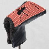 Grote griezelige zwarte mier op tafelkleed picknic golfheadcover (3/4 voorkant)