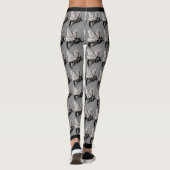 Grote griezelige zwarte witte bijen schedels op vl leggings (Achterkant)