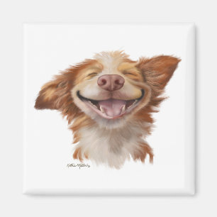 Grote grijns hond cartoon magneet