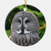 Grote grijze boomkorren keramisch ornament (Voorkant)