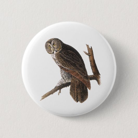Grote grijze boomkorren ronde button 5,7 cm (Voorkant)