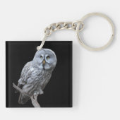 Grote grijze boomkorren sleutelhanger (Achterkant)